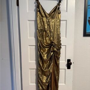Yaura Gold Evening Dress